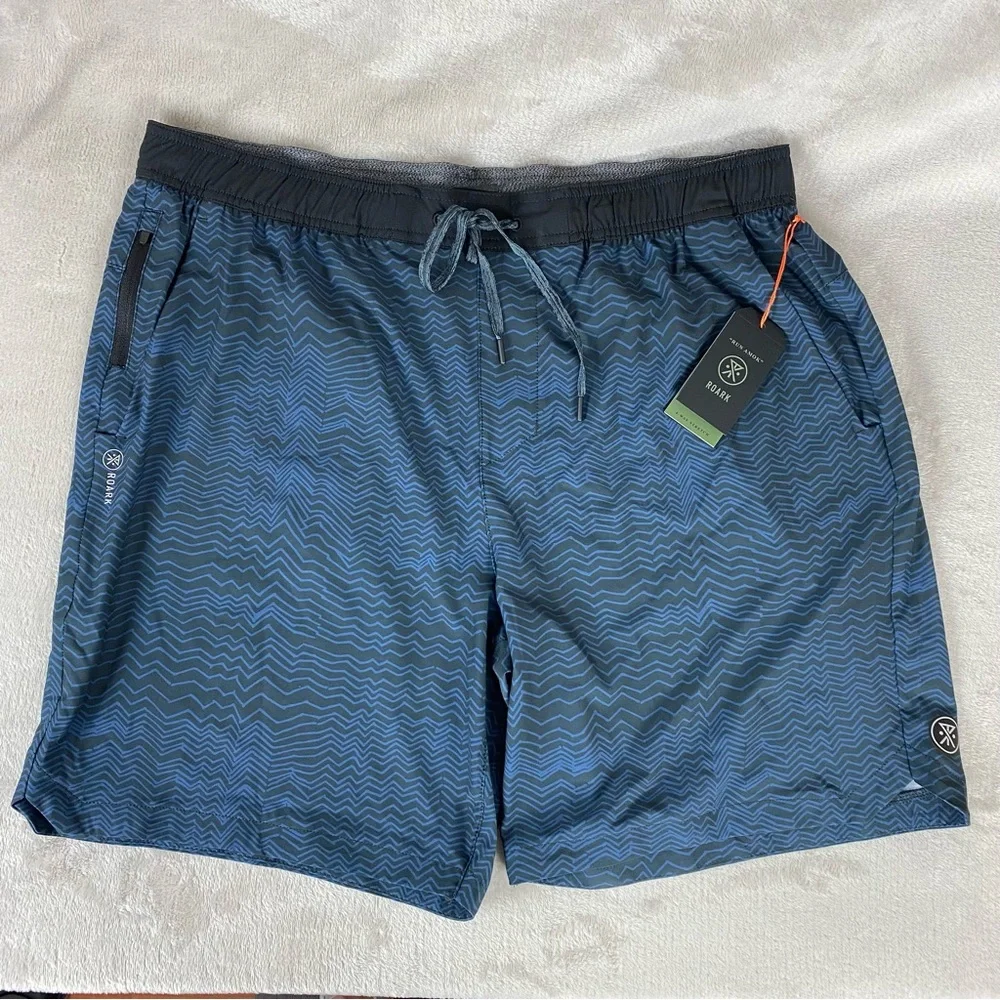 NEW Roark Serrano 2.0 Men's Run Amok Shorts Size 2XL Blue Black 8" Running